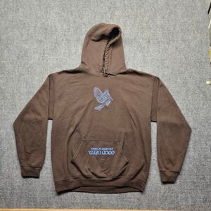 Harry Hudson Good Deed Hoodie Brown Blue Bird Graphic Streetwear Mens Medium